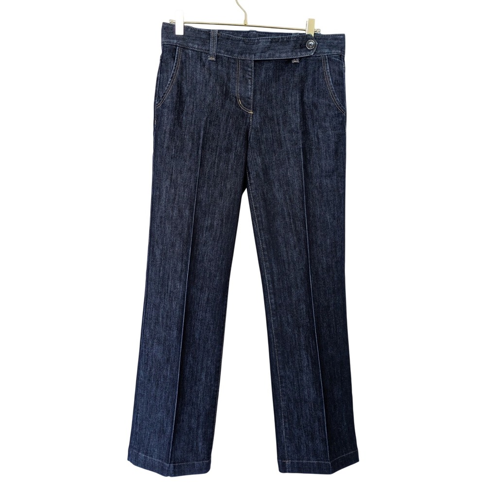 Ann Taylor Dark Wash Denim Trouser Jeans Women's 4 Indigo Straight Leg Tailored